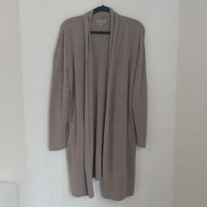 Barefoot Dreams Women's Cardigan Size XL Long CozyChic Ultra Lite Taupe Lounge
